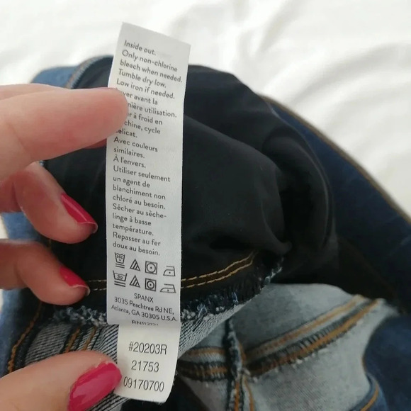 Spanx High Rise Distressed Ankle Skinny Jeans in Medium Wash Medium - Picture 12 of 16